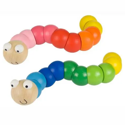 Bigjigs Toys Barevný červík červená / od 12 měsíců