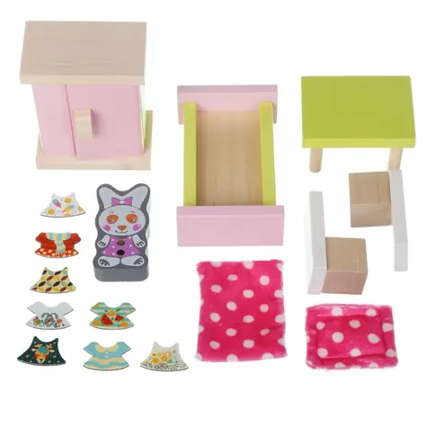 CUBIKA 12640 Pokoj - dřevěný nábytek pro panenky / od 3 let