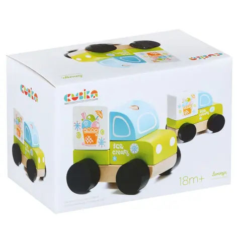 CUBIKA 13173 Zmrzlinový vůz - dřevěná skládačka / 5 dílů / od 18 měsíců