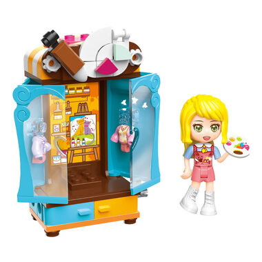 Qman UNA Series 34011-4 Šatní skříň malířky / Stavebnice / 83 dílků / od 6 let 