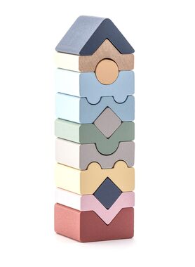 CUBIKA Pastel 16099 Věž XI - dřevěná skládačka / 12 dílů / od 18 měsíců