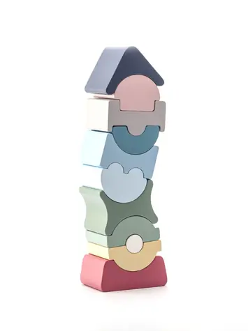 CUBIKA Pastel 16112 Balanční věž IX - dřevěná skládačka / 11 dílů / od 2 let