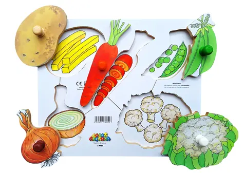 Just Jigsaws 151 Loupeme a krájíme plodiny 2 - dřevěné deskové puzzle / 6 dílů / od 3 let