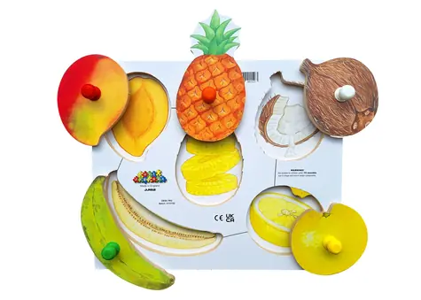 Just Jigsaws 152 Loupeme a krájíme plodiny 3 - dřevěné deskové puzzle / 6 dílů / od 3 let