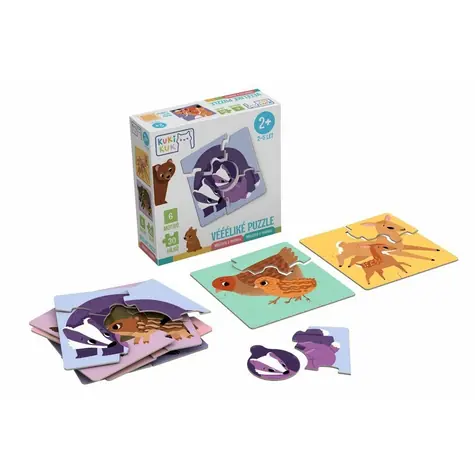KukiKuk 80005 Véééliké puzzle Mláďata s mámou / od 2 let