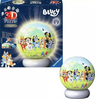 Ravensburger 120080602 Puzzle-Ball Bluey (noční edice) / 72 dílků / věk od: 6 let / verze: mezinárodní 
