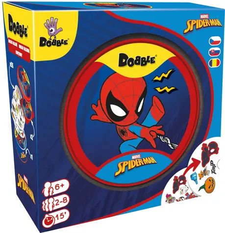Asmodee Dobble Spider-Man / Počet hráčů: 2-8 / Délka hry: 15 minut / od 6 let