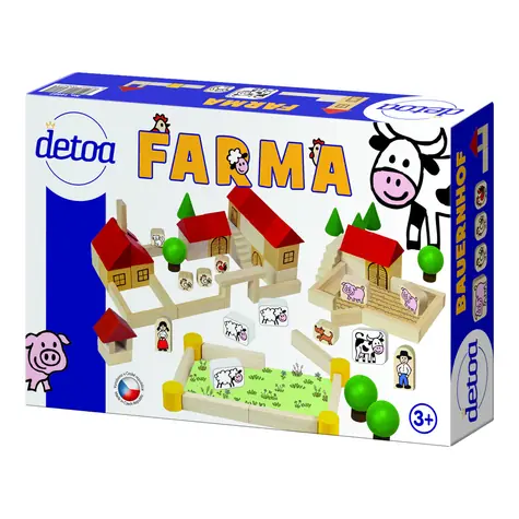 Detoa Dřevěná stavebnice Farma 100 dílů / od 3 let