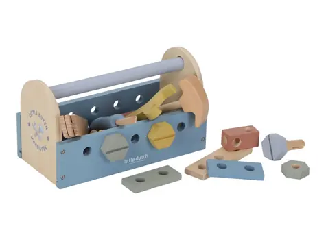 Little Dutch Box s nářadím dřevěný Blue / od 3 let