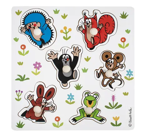 Detoa Dřevěné vkládací puzzle Krteček malé / od 2 let