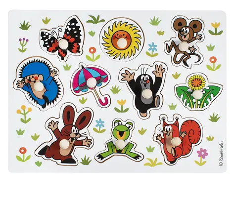 Detoa Dřevěné vkládací puzzle Krteček velké / od 2 let