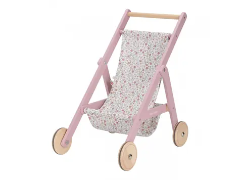 Little Dutch Kočárek pro panenky golfky dřevěné Pink / od 3 let