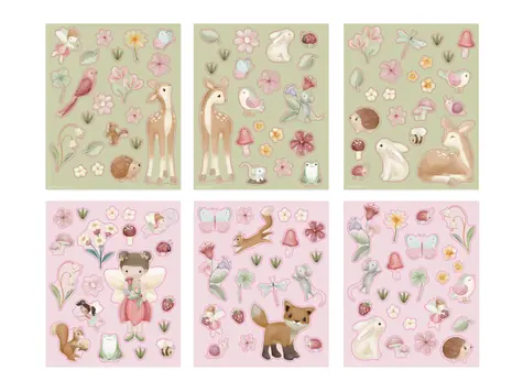 Little Dutch Sada se samolepkami Fairy Garden / od 3 let