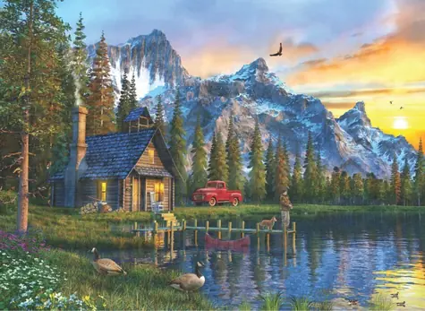 ANATOLIAN Puzzle Západ slunce na chalupou / 1000 dílků / od 12 let
