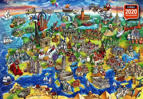 ANATOLIAN Puzzle Evropský svět / 1500 dílků / od 12 let