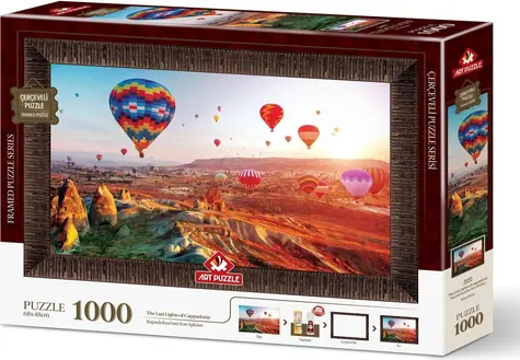 ART PUZZLE 5693 Puzzle s rámem a lepidlem 3v1 Balóny nad Kapadokií / 1000 dílků / od 15 let