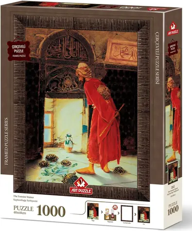 ART PUZZLE 5663 Puzzle s rámem a lepidlem 3v1 Cvičitel želv / 1000 dílků / od 15 let