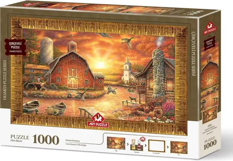 ART PUZZLE 5692 Puzzle s rámem a lepidlem 3v1 Za sluncem / 1000 dílků / od 15 let