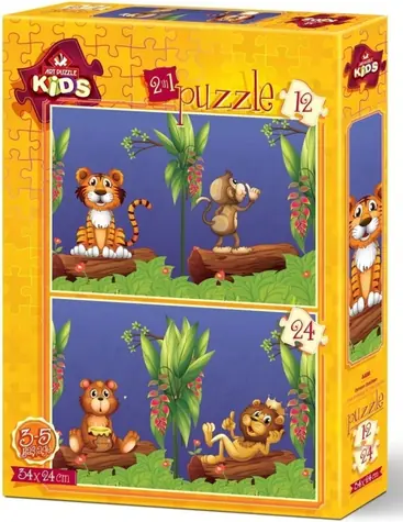 ART PUZZLE 4488 Puzzle Kamarádi v přírodě / 12+24 dílků / od 3 let