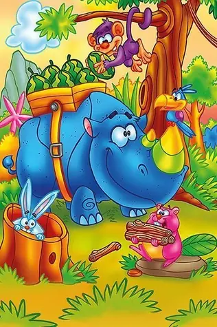 ART PUZZLE 5856 Dřevěné puzzle Pracující nosorožec / 16 dílků / od 3 let