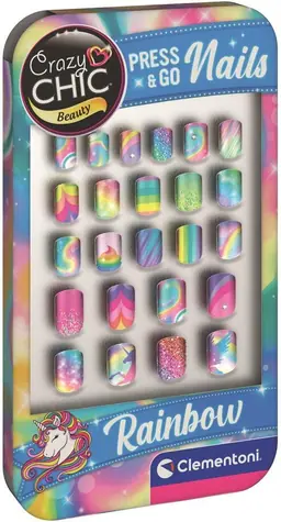 Clementoni Crazy Chic Beauty: Press & Go Nails Rainbow / od 6 let