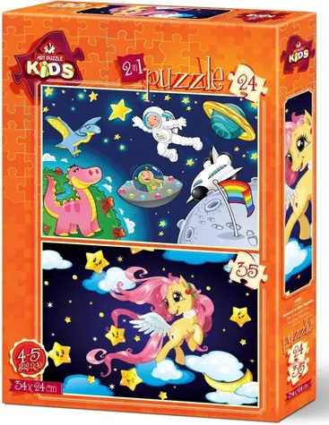 ART PUZZLE 4492 Puzzle Astronaut a Mládě Pegase / 24+35 dílků / od 4 let