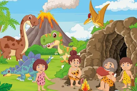 ART PUZZLE 5868 Dřevěné puzzle Rodina z Doby kamenné / 25 dílků / od 4 let