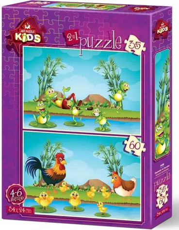 ART PUZZLE 4496 Puzzle Zvířátka s mláďátky / 35+60 dílků / od 4 let