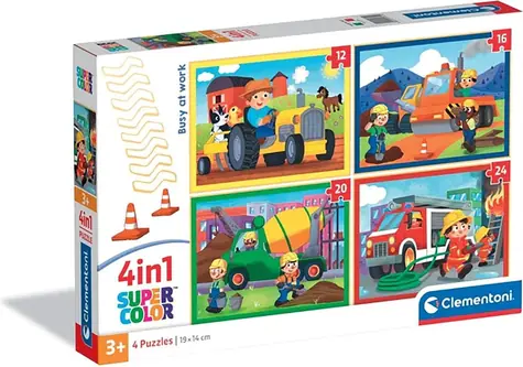 Clementoni 21741 Puzzle Vytížení v práci 4v1 (12+16+20+24 dílků) / od 3 let