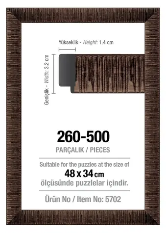 ART PUZZLE 5702 Rám na puzzle 48x34cm hnědý