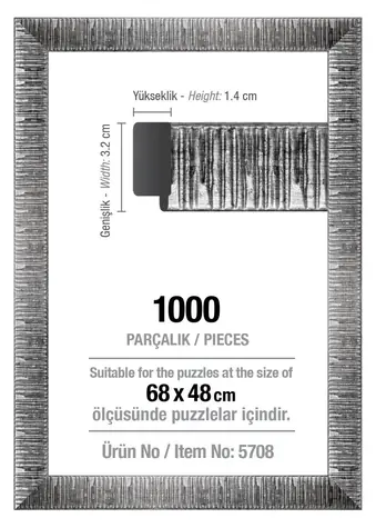 ART PUZZLE 5708 Rám na puzzle 68x48cm stříbrný