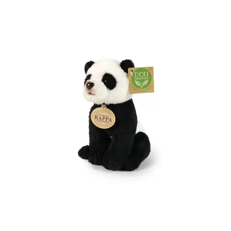 RAPPA Plyšová panda sedící 15 cm / ECO-FRIENDLY / od 0 měsíců