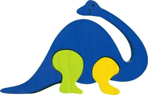 Fauna Dřevěné vkládací puzzle z masivu brontosaurus / od 3 let