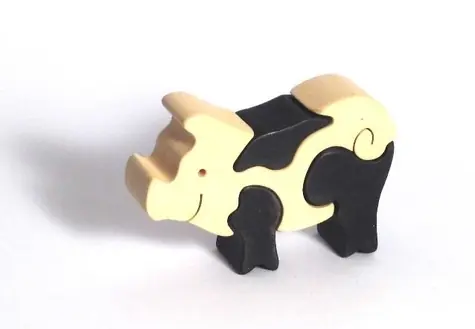 Fauna Dřevěné vkládací puzzle z masivu malé prasátko / od 3 let