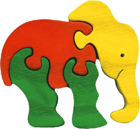 Fauna Dřevěné vkládací puzzle z masivu malý slon / od 3 let
