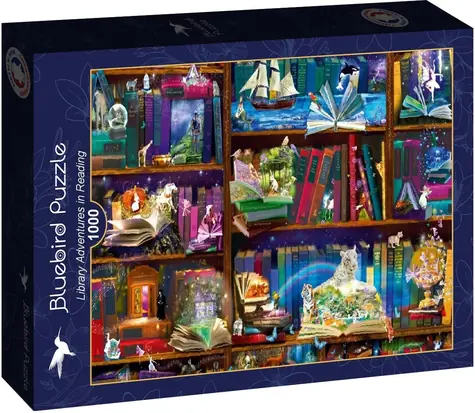 BLUEBIRD Puzzle Dobrodružství v knihovně / 1000 dílků / od 14 let