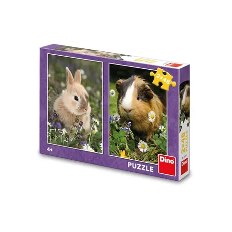 DINO Puzzle Králíček a morče / 48 dílků / od 4 let  