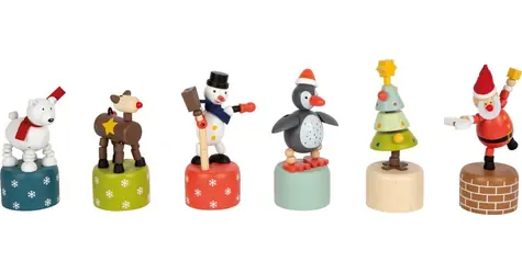 small foot Dřevěná vánoční mačkací figurka 1 ks