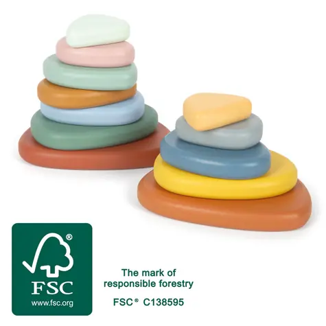 small foot Montessori říční kameny Balanční hra