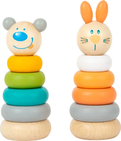 small foot Nasazovací věž pastelová 1 ks