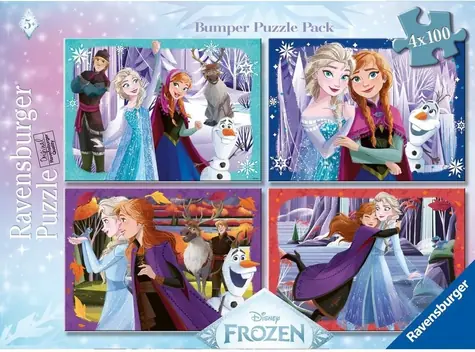 Ravensburger 120043188 Puzzle Disney: Ledové království / 4x100 dílků / od 5 let 