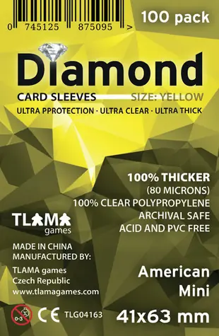 TLAMA games Obaly na karty Diamond Yellow: American Mini (41x63 mm) (80 mikronů, 100 ks)