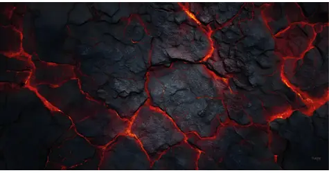 TLAMA games Herní podložka (playmat) 180 x 90 cm (6'x3') - různé motivy (neoprenová, obšitá, playmat) Láva (Lava)