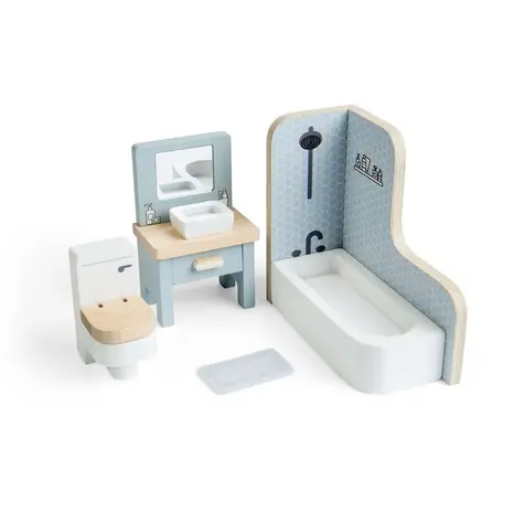 Bigjigs Toys Dřevěný nábytek do domečku pro panenky Koupelna / od 3 let