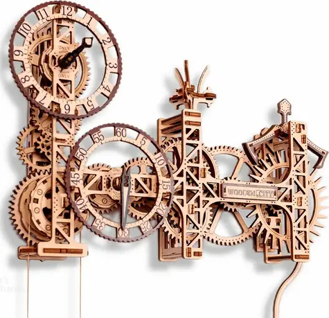 WOODEN CITY 3D puzzle Steampunk nástěnné hodiny 269 dílků / od 14 let