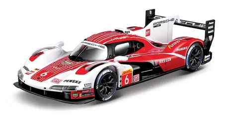 Bburago RACE Porsche 963 v dekorativním boxu bílá-červená / 1:43 / od 14 let