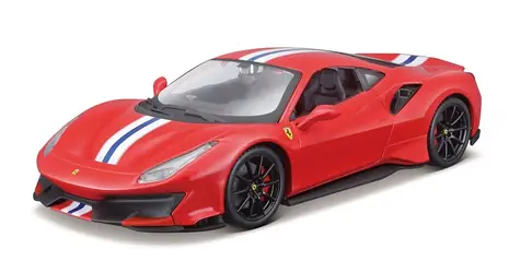 Bburago RACE+PLAY Ferrari 488 Pista červená / 1:24 / od 3 let