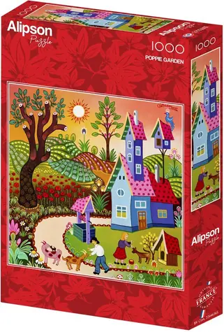 ALIPSON Čtvercové puzzle Zahrada s máky / 1000 dílků / od 14 let