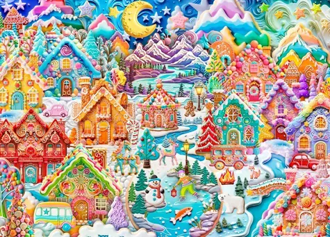 ALIPSON Puzzle Barevná noc v Cookietownu / 1500 dílků / od 14 let
