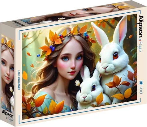 ALIPSON Puzzle Dívka a králíci / 500 dílků / od 12 let